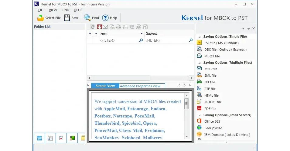 Kernel MBOX to PST Converter