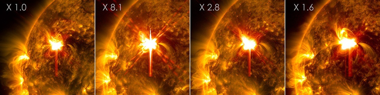 Sun Releases 4 Strong Solar Flares