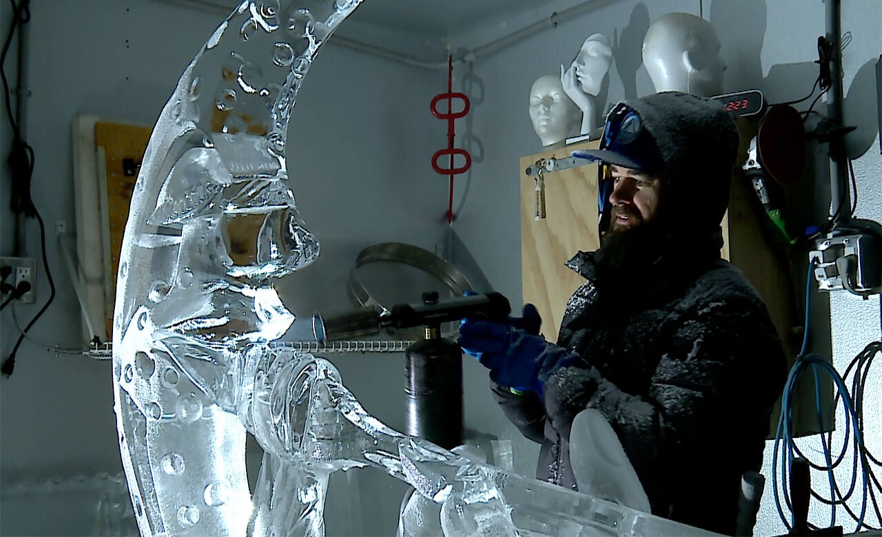 Ben Rand, who operates out of his Jupiter Farms freezer, recently won gold at this year's Cultural Olympics in Milan, competing against 24 carvers from 16 different countries.