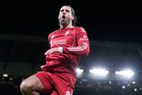 thumbnail: Liverpool's Dominik Szoboszlai celebrates scoring their second goal of the FA Cup win over Brighton