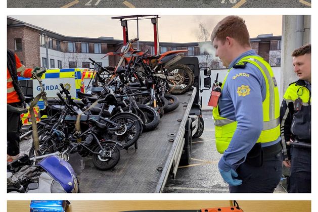 Five men arrested during searches of 13 properties in Ballymun seizing drugs, illegal bikes and weapons
