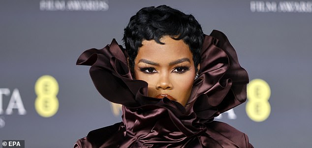 epa12769366 US actor Teyana Taylor poses on the red carpet at the EE BAFTA Film Awards 2026 at the Royal Festival Hall in London, Britain, 22 February 2026. The ceremony is hosted by the British Academy of Film and Television Arts (BAFTA).  EPA/TOLGA AKMEN