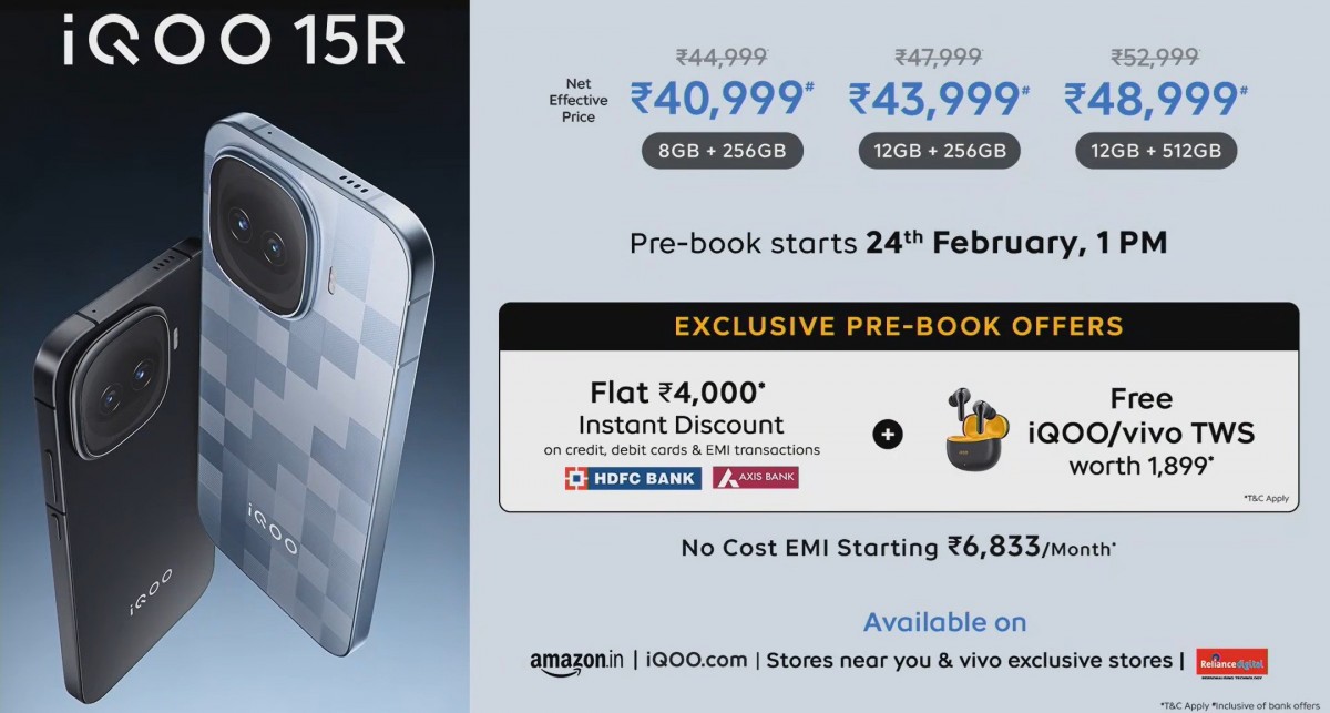 iQOO 15R arrives with the Snapdragon 8 Gen 5 SoC, a 144Hz screen, and a 7,600 mAh battery