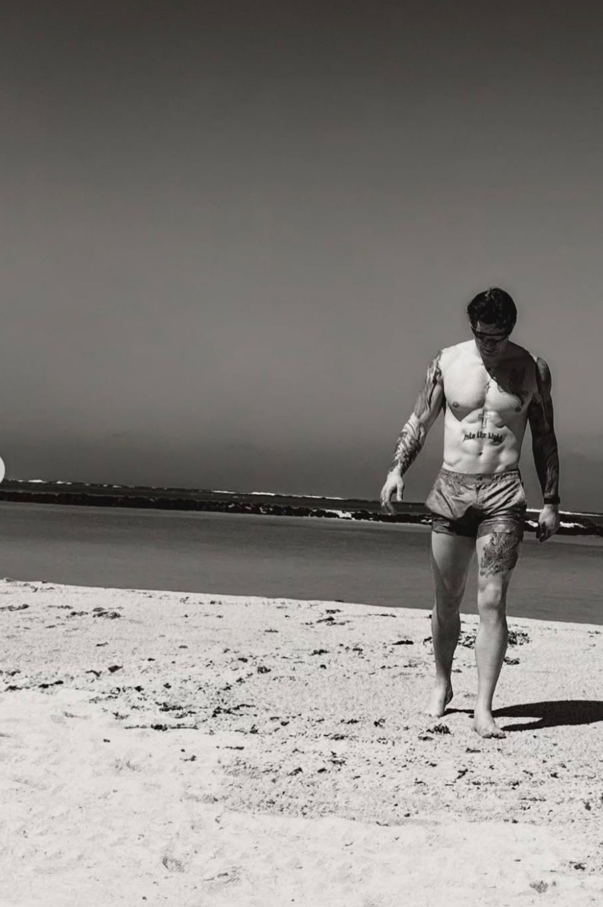 Adam Peaty on the beach