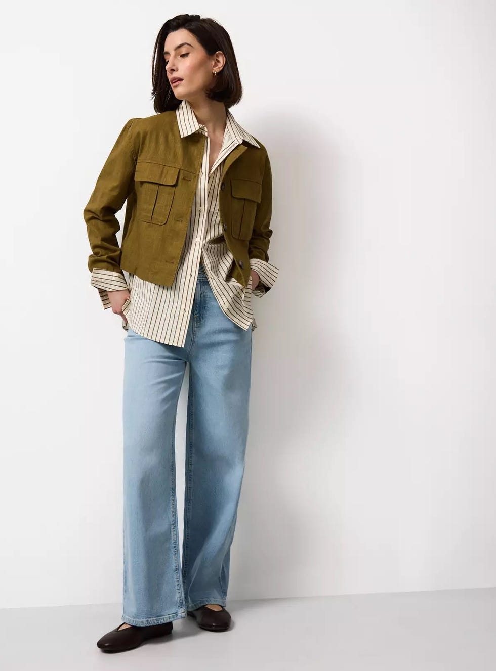 Cropped Linen Shacket Cropped Linen Shacket