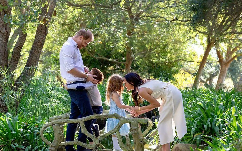 Harry and Meghan with their children Archie (6) and Lilibet (4) in a photo posted to Meghan’s Instagram