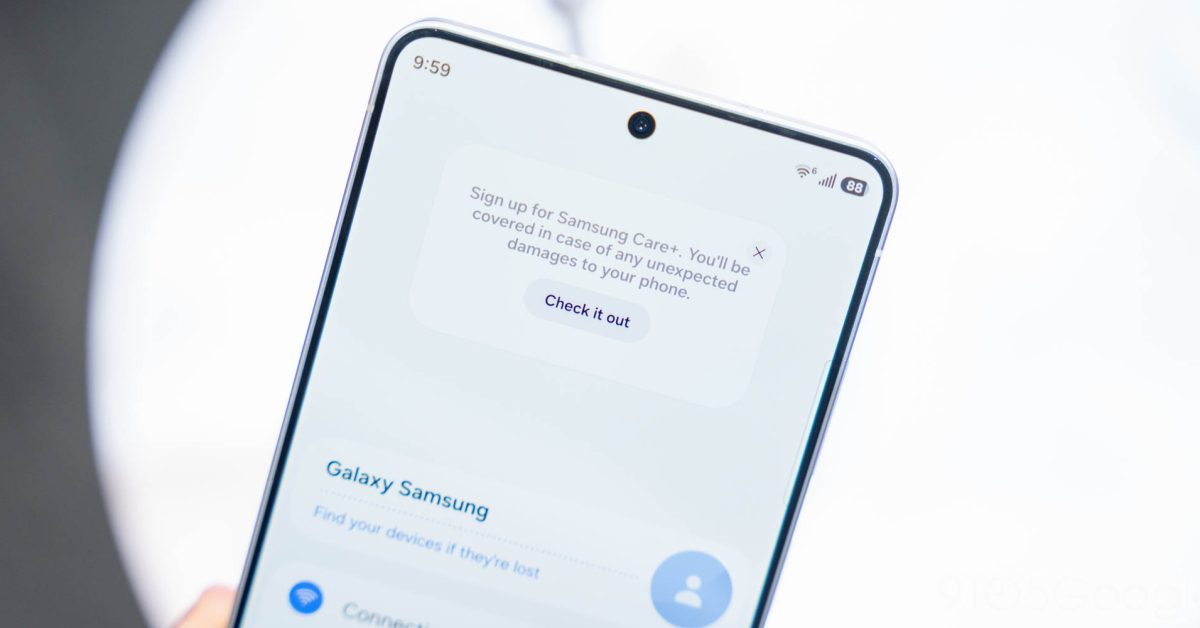 Samsung Care+ now has a huge ad in Galaxy S26 settings