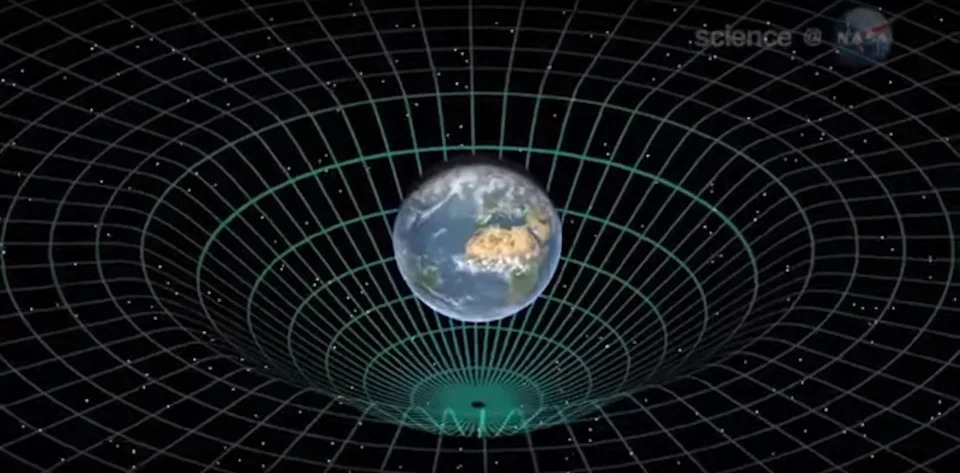A massive object like the Earth will bend space-time, and cause objects to fall toward it. 