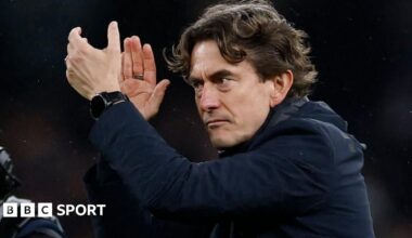 Tottenham's Dominic Solanke scores a scorpion kick against Manchester City