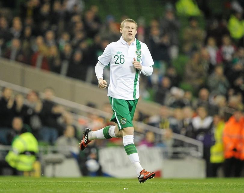 James McClean in action for Ireland at he Aviva Stadium. Hhoto: @macajw/Instagram