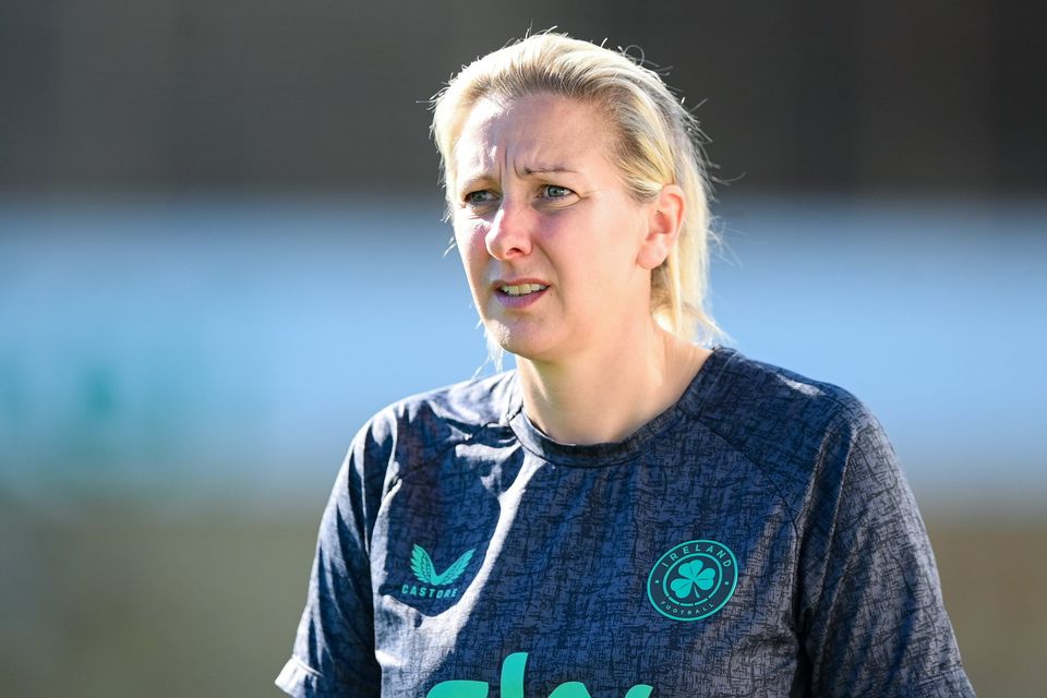 Ireland head coach Carla Ward says she pushed for the big game against France to be played at Tallaght Stadium, rather than the Aviva. Photo: Stephen McCarthy/Sportsfile