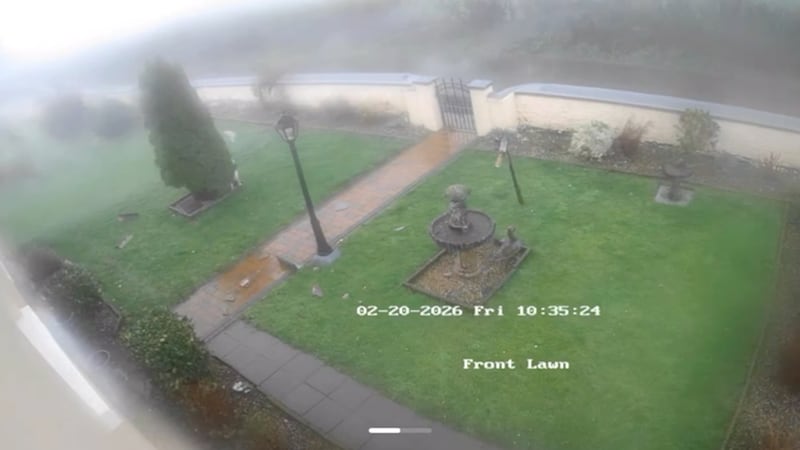 CCTV has captured, what locals have described as a "mini-tornado", passing through Loughmore, Co Tipperary.