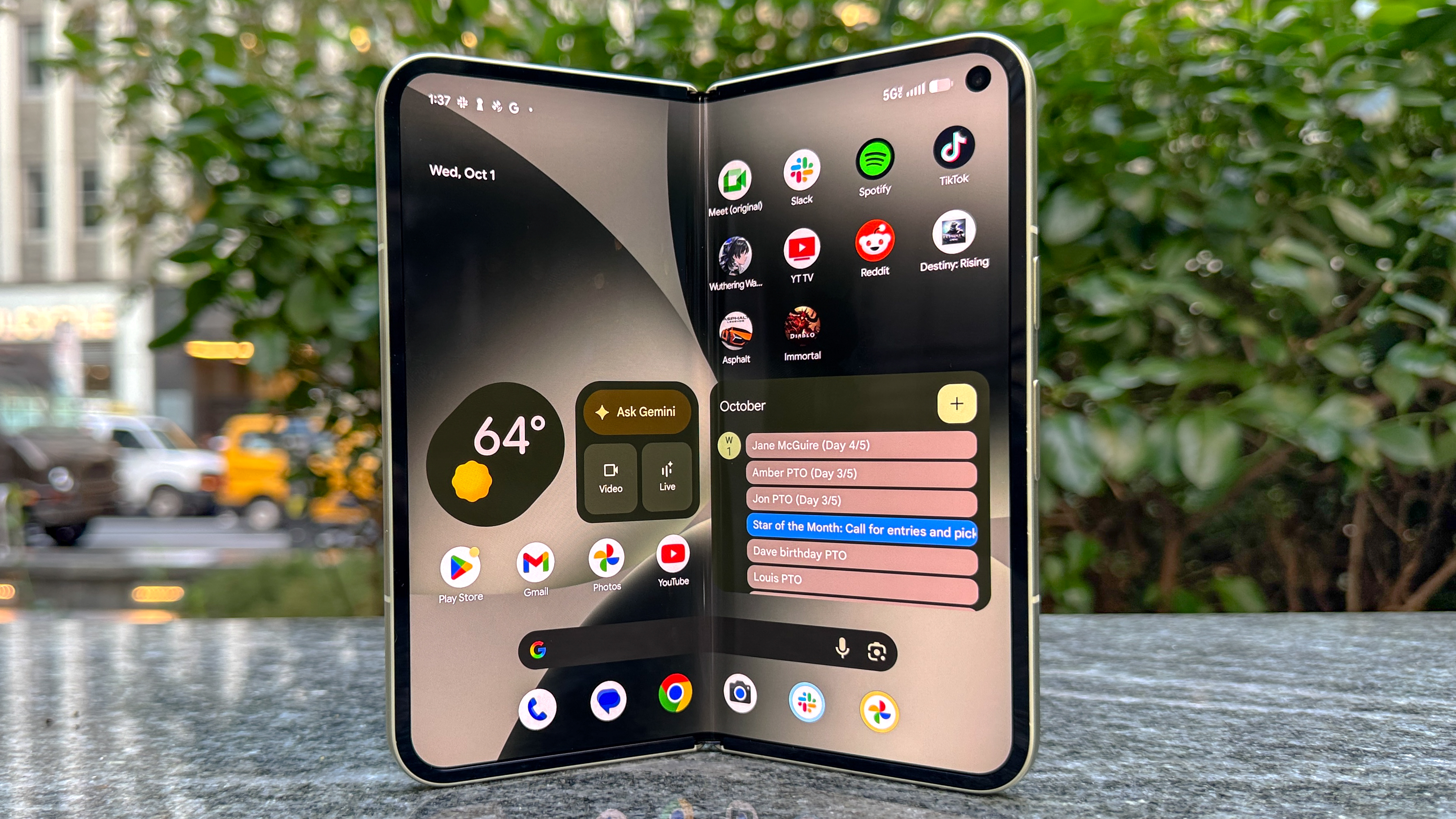 Pixel 10 Pro Fold shown in hand