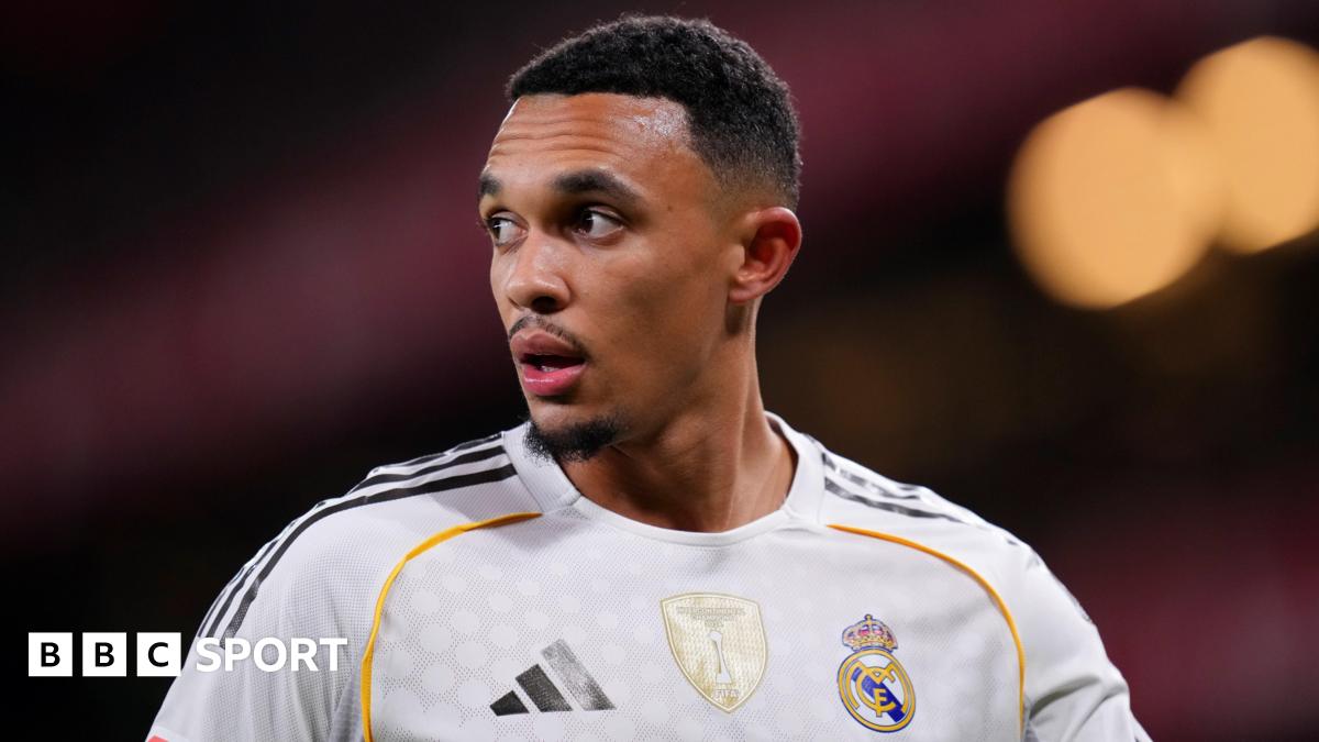 Trent Alexander-Arnold in Real Madrid's largely white home shirt