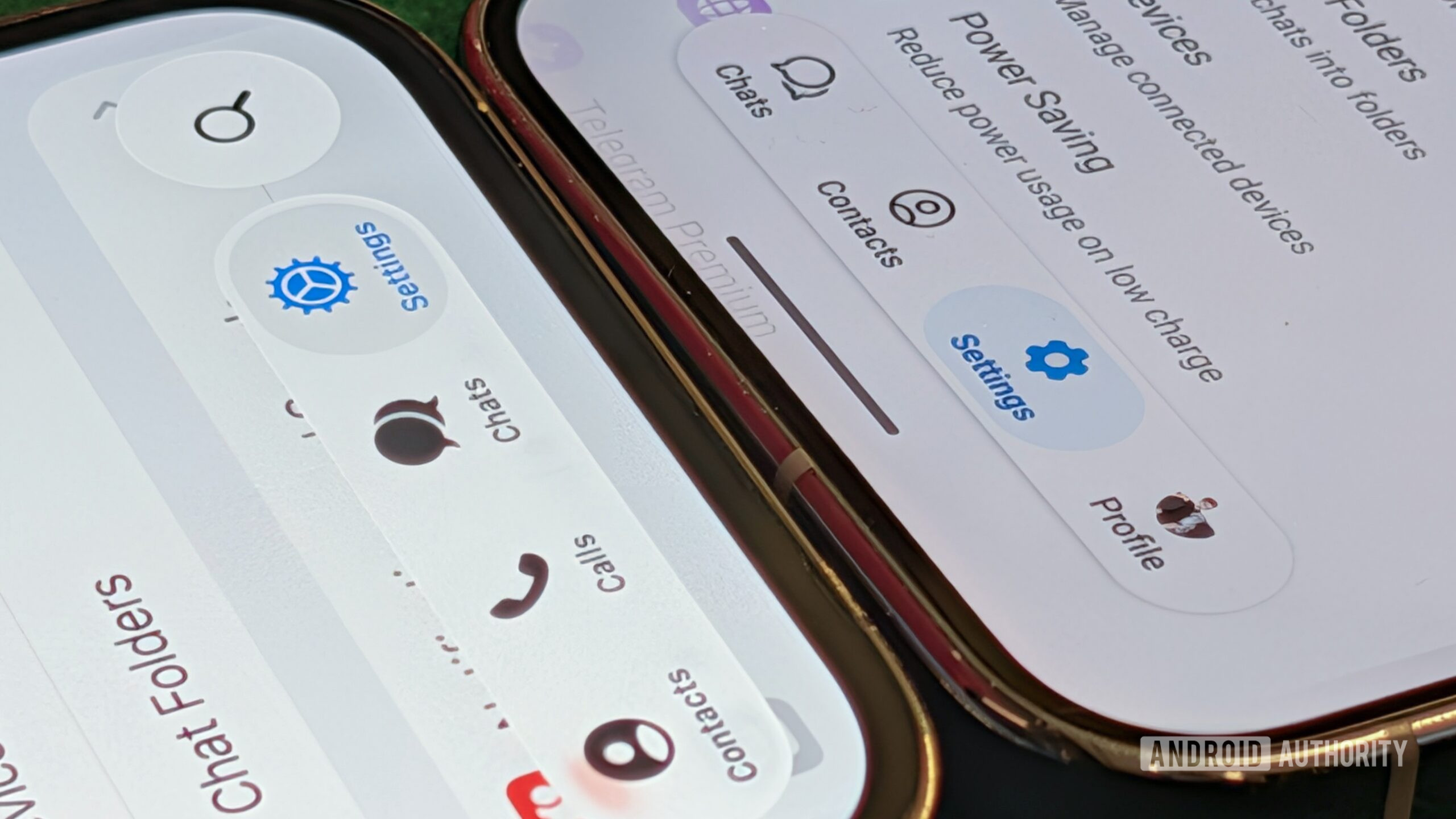 Apple iPhone and Google Pixel 10 Pro comparing Telegram UI on both devices