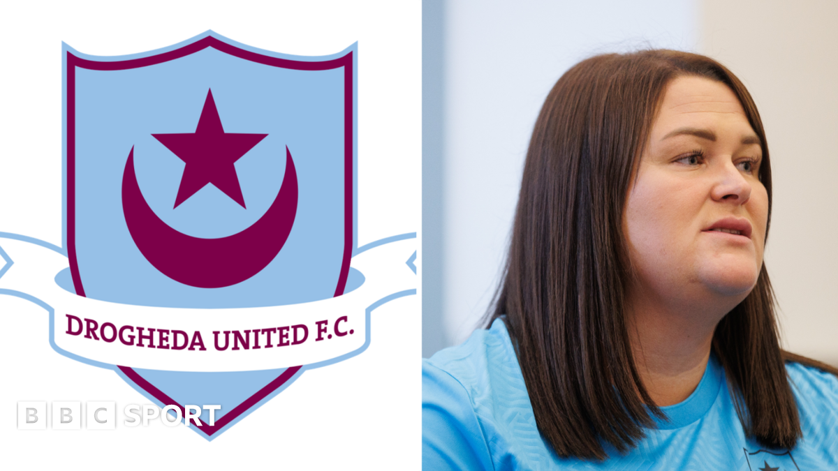 Drogheda United club badge and Joanna Byrne