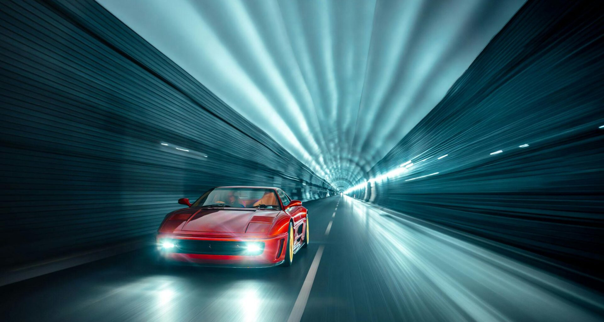 Evoluto Ferrari F355 Restomod Roars in Tunnel Run