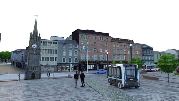 Original plans showing the shuttle bus on entry to the sustainable transport bridge