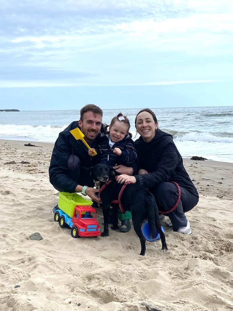 Elizabeth Surgeon with her husband Darren and daughter Molly. The couple had to drop out of one bidding competition after the property reached €80,000 over its asking price
