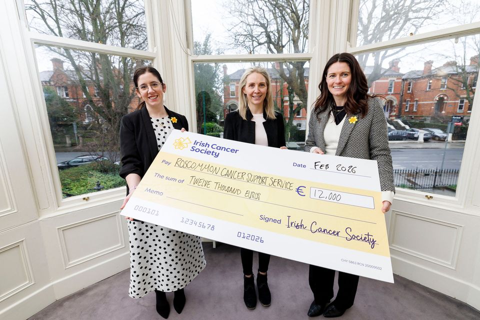 Pictured (left to right) are Mary Quinn, Head of Service Operations with the Irish Cancer Society; Laura Mullooley, Coordinator of Services with Roscommon Cancer Support Centre; and Edel Shovlin, Acting CEO, of the Irish Cancer Society. Photo: Andres Poveda Photography