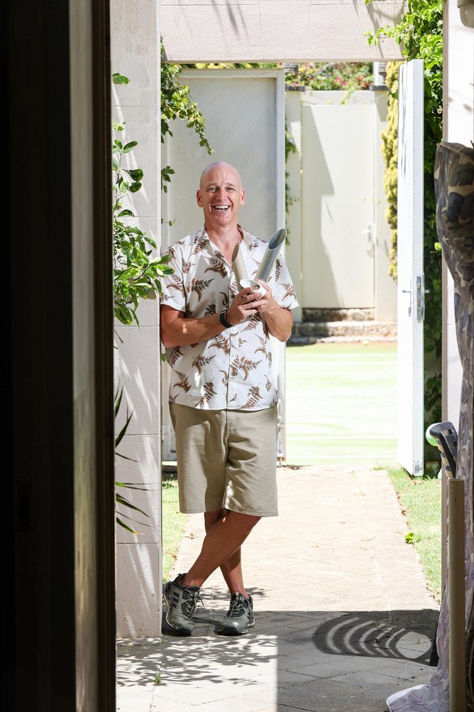 Artist Anton Lord in his home studio.