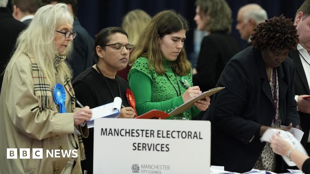 Votes being counted in Gorton and Denton by-election - BBC