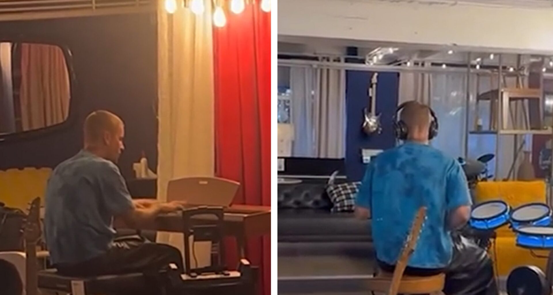 Justin Bieber Plays Drums, Piano in Furniture Store Impromptu Jam Session