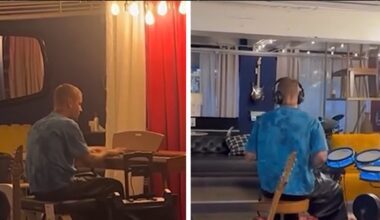 Justin Bieber Plays Drums, Piano in Furniture Store Impromptu Jam Session