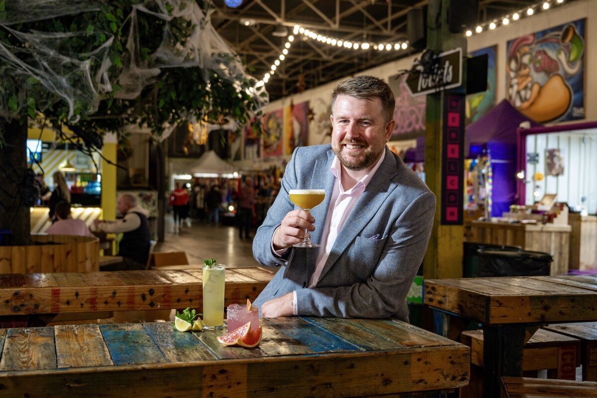 Steve Guiney enjoying one of the zero alcohol cocktails from the Saor menu in the Marina Market. Picture Chani Anderson.