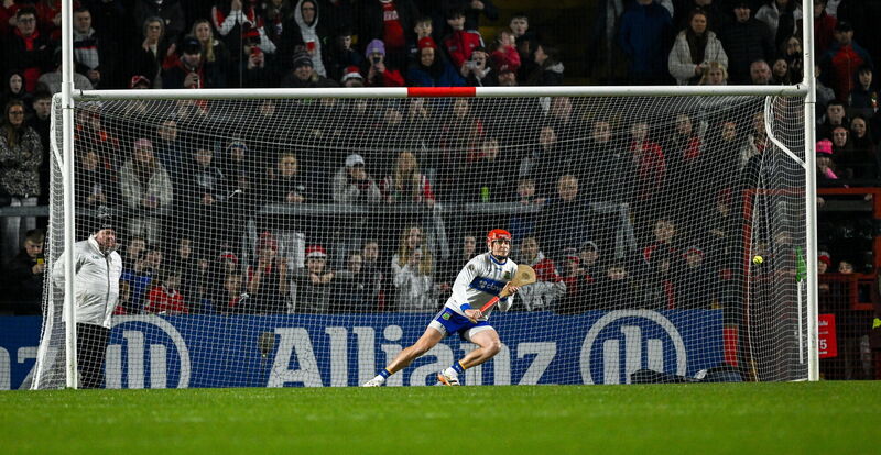 Tipperary goalkeeper Rhys Shelly about to save Declan Dalton's penalty. Picture: Ray McManus/Sportsfile