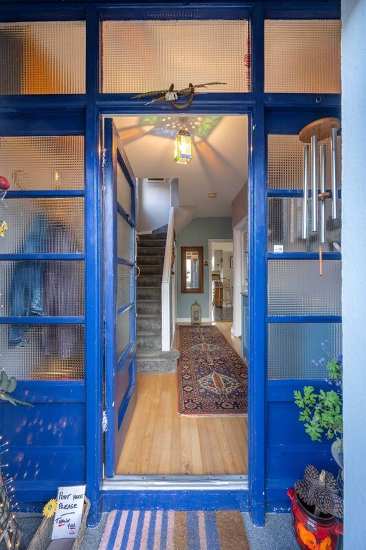 Striking blue doorway at No 18