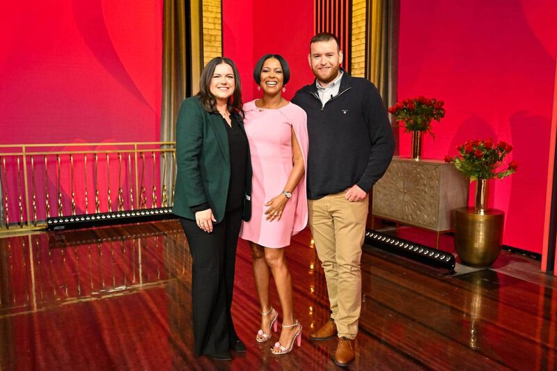 Mary Timby and Jay Mangan on the US show 'Tamron Hall,' which airs on ABC. Picture: Disney/Jeff Neira