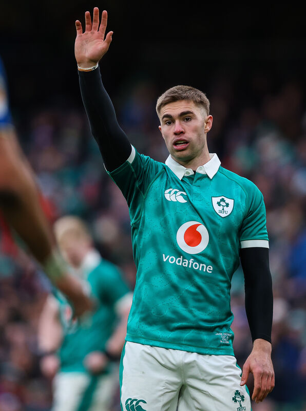 Jack Crowley put his hand up for inclusion against England next weekend. Picture: INPHO/Ben Brady