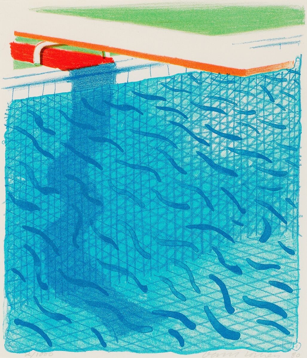 'Pool Made with Paper and Blue Ink for Book' by David Hockney at Whyte's. 