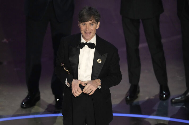 Cillian Murphy accepts his award for Oppenheimer. Picture: Chris Pizzello