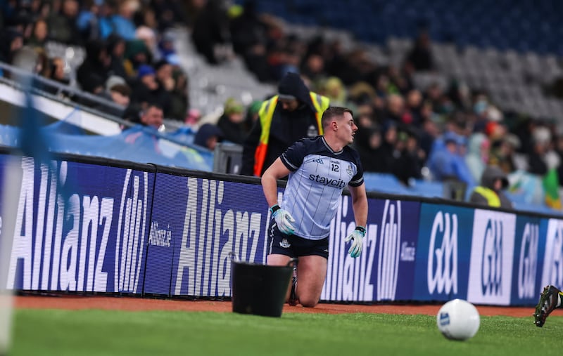 Brian Howard during Dublin's Division 1 match against Donegal at Croke Park last month. The multiple All-Ireland winner was hauled ashore by manager Ger Brennan after half an hour of Dublin's next match against Mayo. Photograph: Tom Maher/Inpho