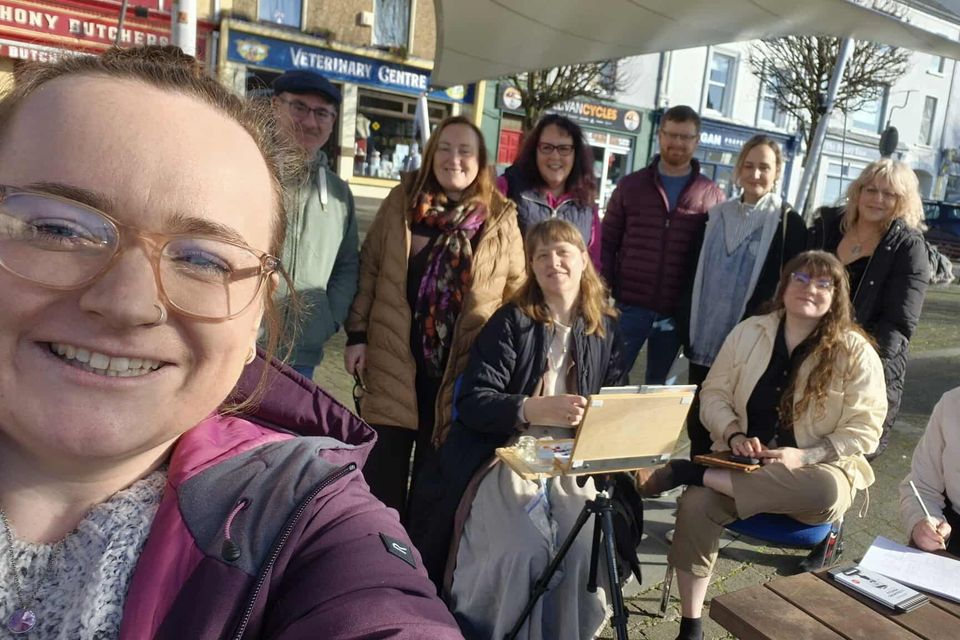 Aileen and members of the newly formed Listowel Urban Sketchers Group.