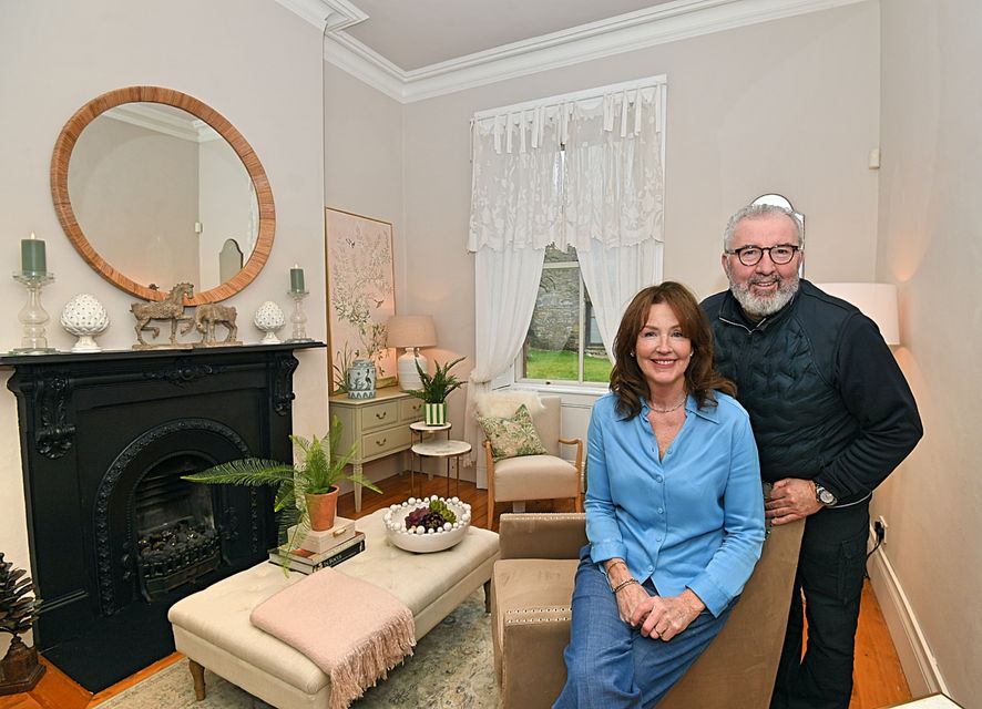 Aidan and Patricia Donnelly in one of the living rooms at Main Street, Athleague, Co Roscommon. Photo: Gerard O'Loughlin