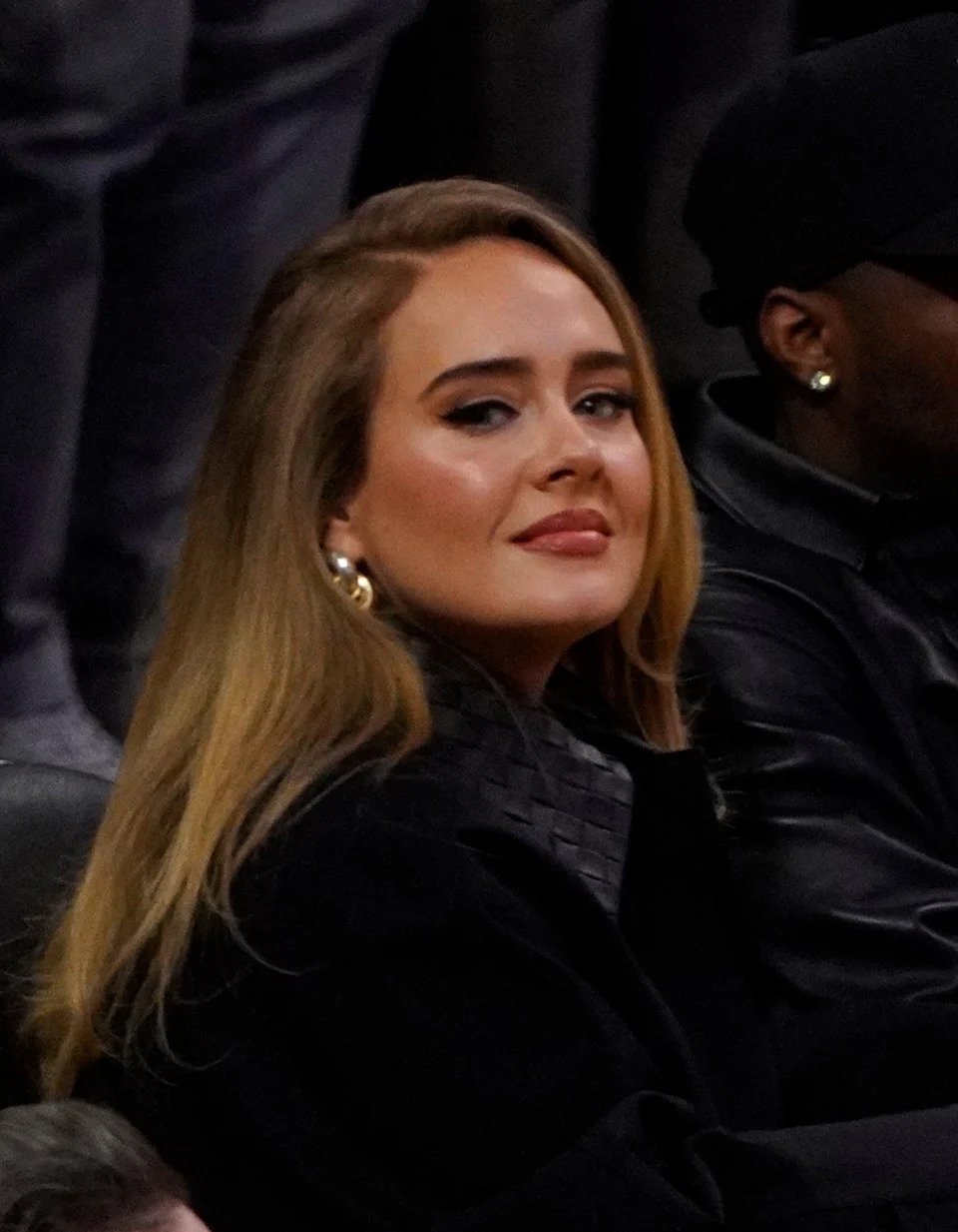 Adele at a basketball game
