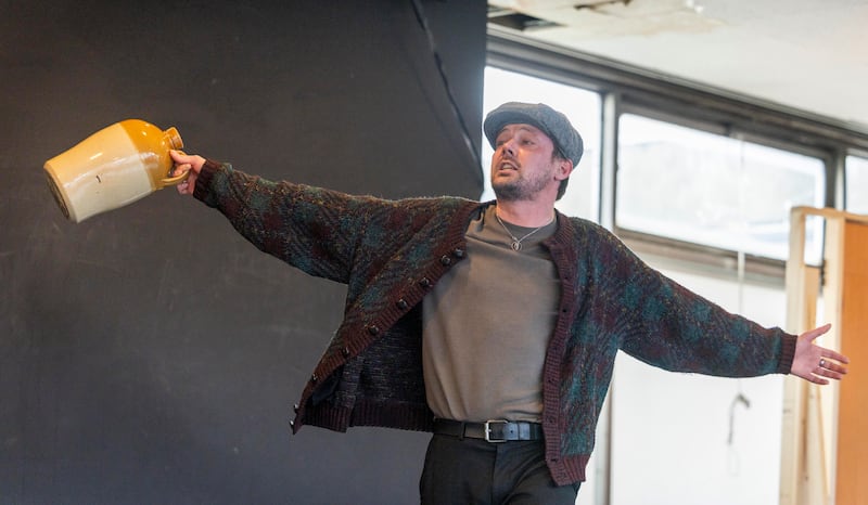 Dan Monaghan (Fluther) during rehearsals at  the Abbey. Photo: Tom Honan 