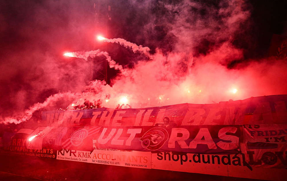 Boy (12) injured and pitch damaged by flares at Louth derby