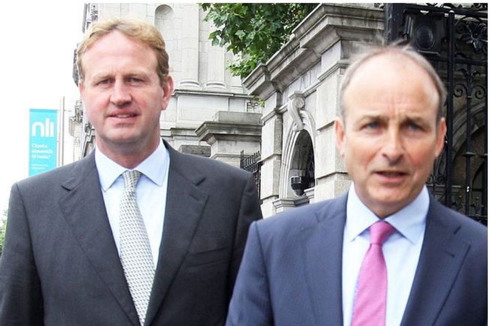 Jim O'Callaghan and Micheal Martin Photo: Tom Burke