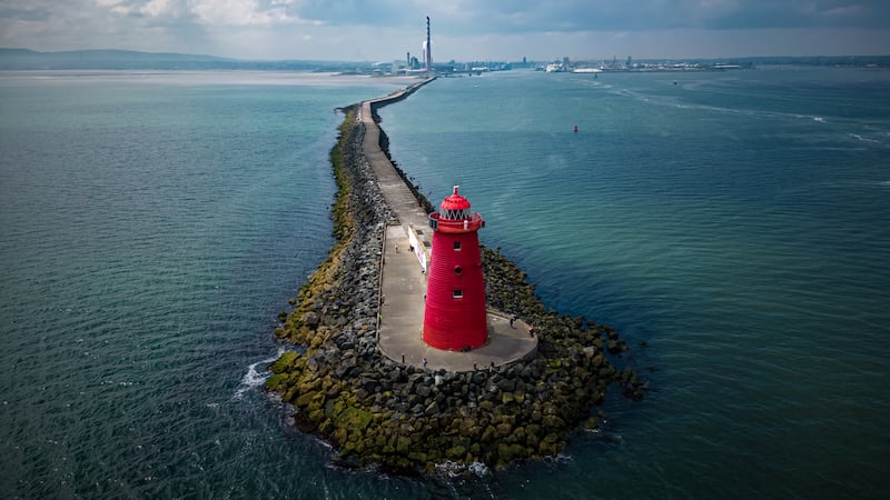 The Poolbeg Lighthouse on the Great South Wall. Dublin Port has begun a €2.5 million programme of essential remedial works to repair the Great South Wall rock armour.