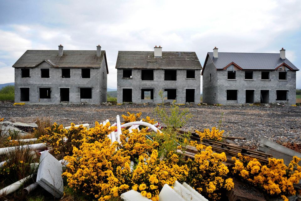 Unfinished homes on a ghost estate in Keshcarrigan, Co Leitrim after the Celtic Tiger crash. Photo by Aidan Crawley via Getty Images