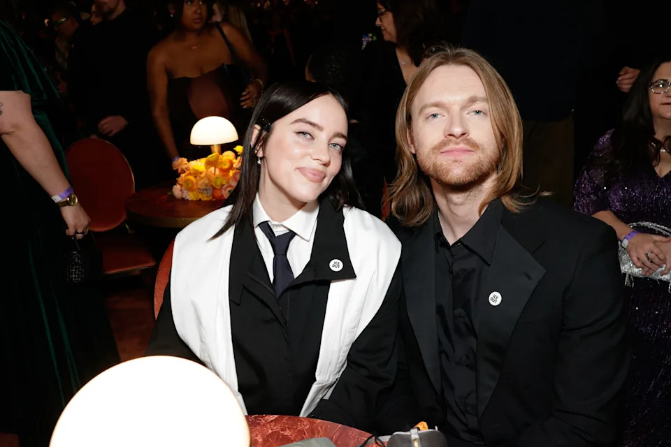 Billie Ellish and Finneas O'Connell at The 68th Annual Grammy Awards.