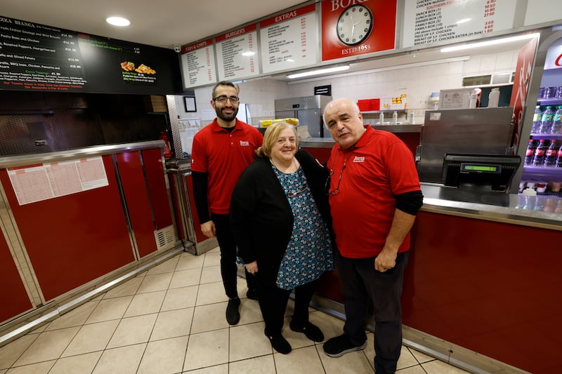 Alberto Borza, Teresa Borza Di Nardi and Loreto Borza in family-run Borza's in Tallaght, Dublin.  Photograph: Nick Bradshaw

