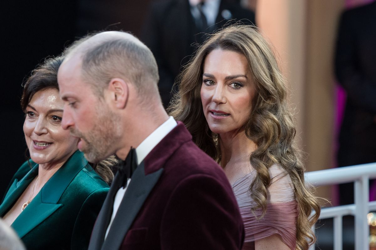 Catherine, Princess of Wales and William, Prince of Wales attend the EE BAFTA Film Awards ceremony at The Royal Festival Hall in London