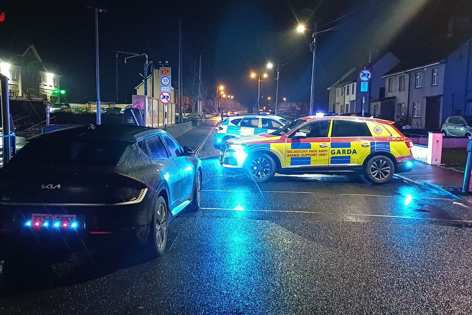 The cordoned off scene in Longford town's Teffia Park estate.