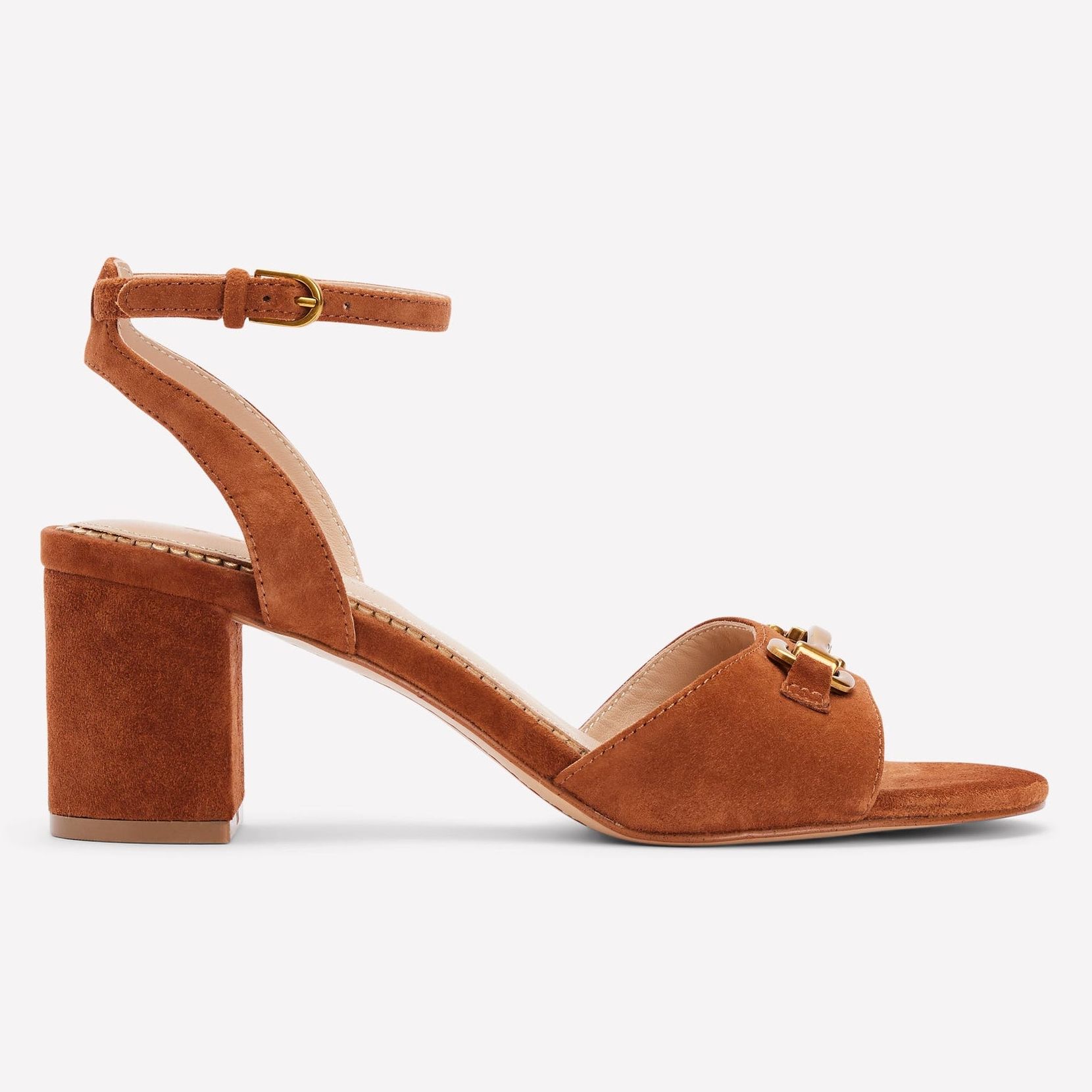 Iris Snaffle Block Heel Sandal-Tan