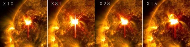 Sun Fires Off Four Powerful Solar Flares